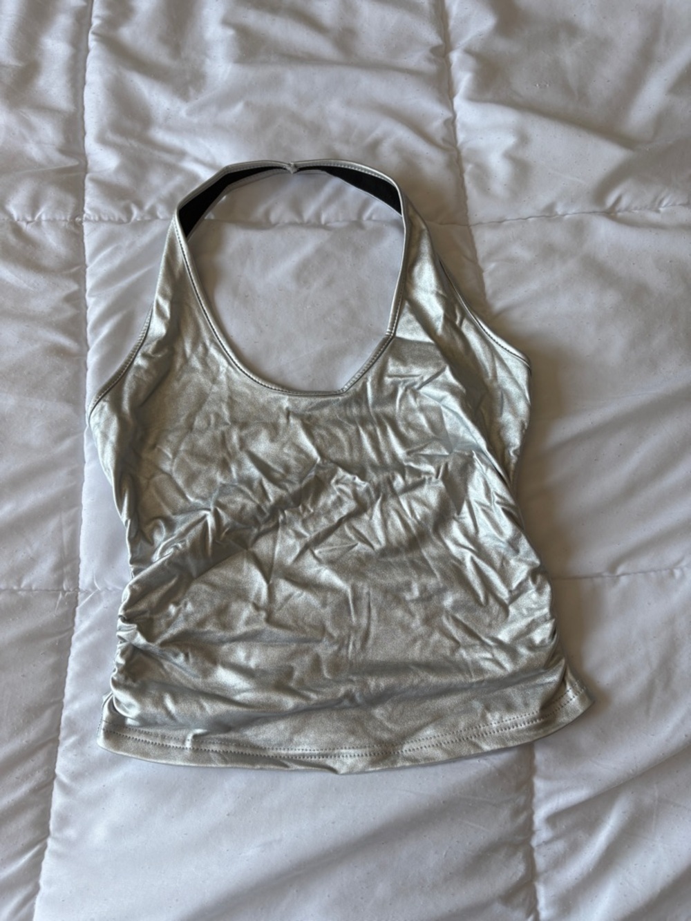 Silver Metallic Halter Top